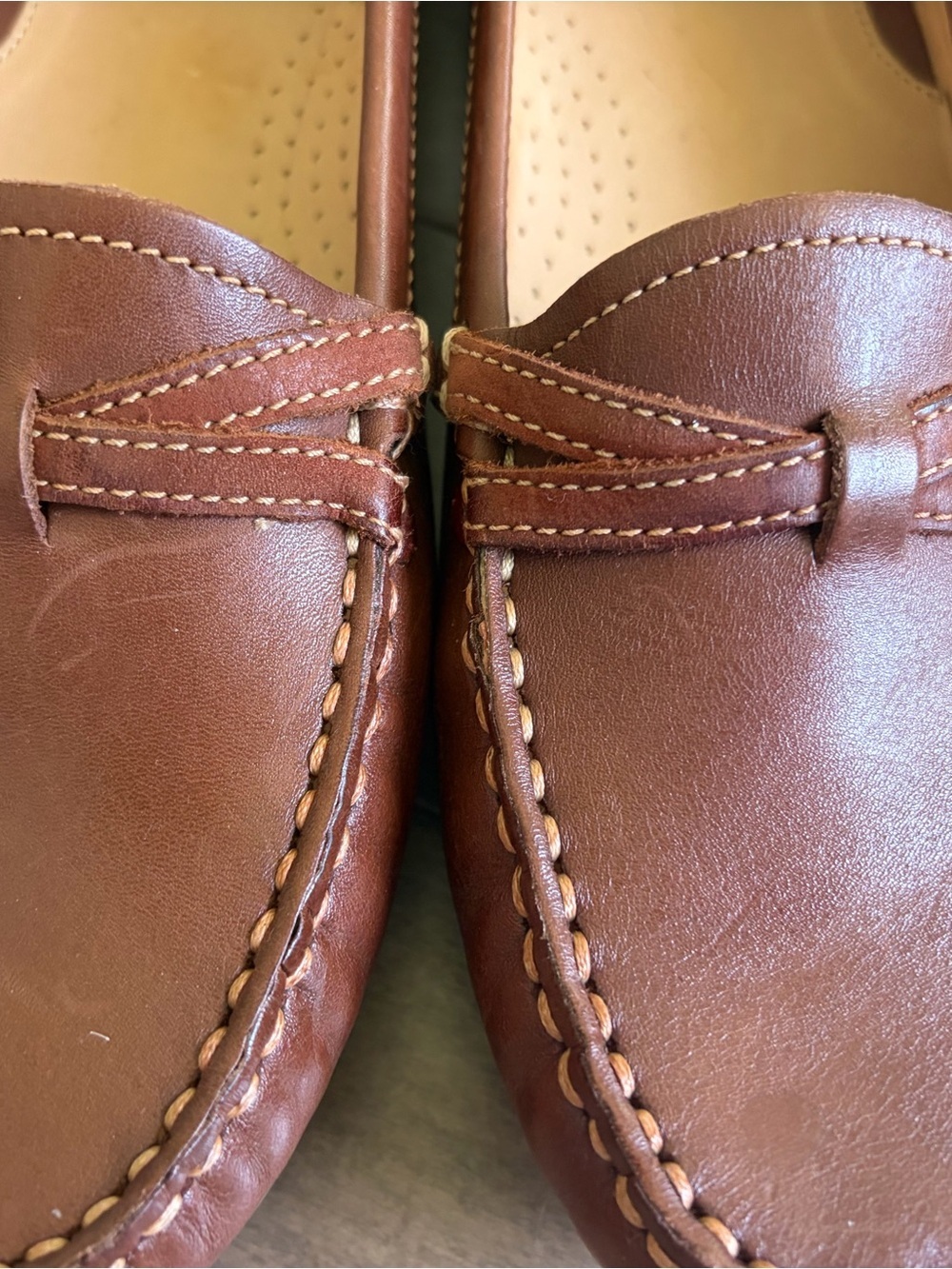 L.L. Bean Chestnut Brown Leather Driving Moccasins Sz 10 NWOT - Picture 7 of 7